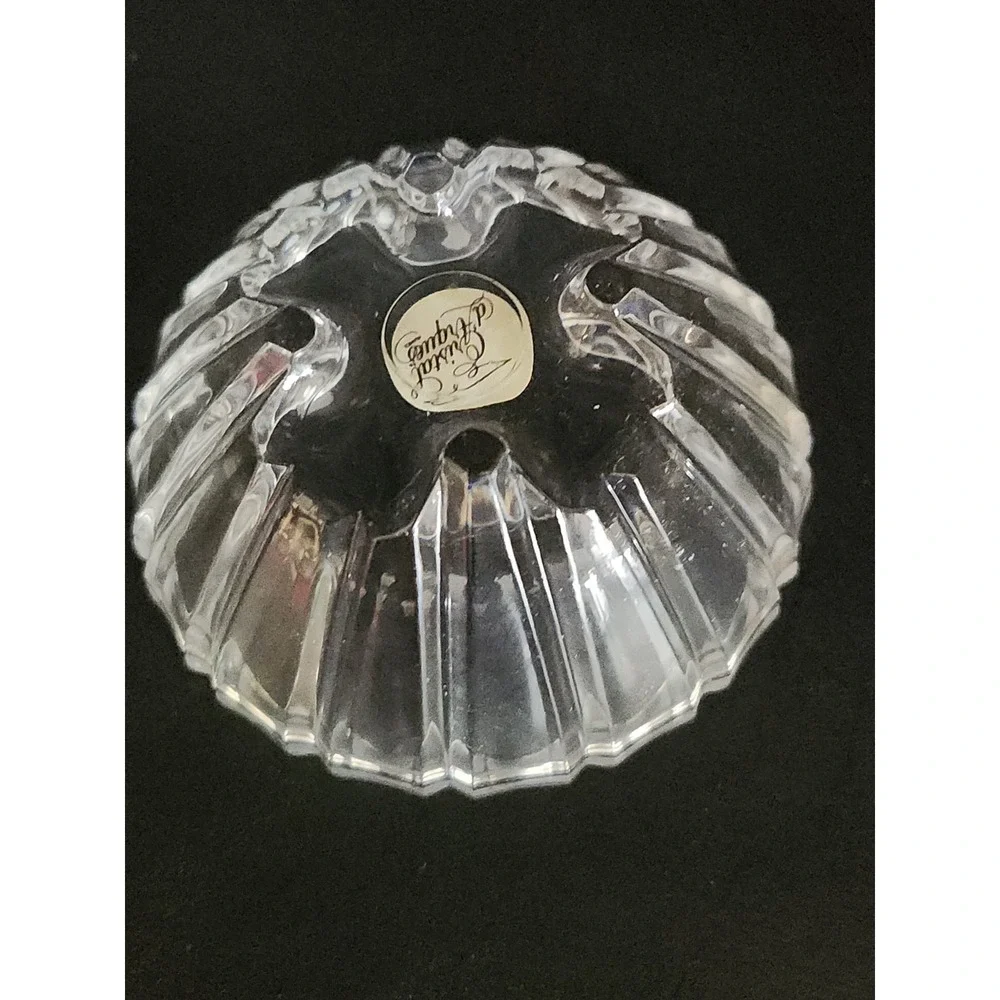 Vintage Cristal d'Arques Louvois 24% Lead Crystal Lidded Trinket Dish Box 3.25